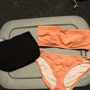 Victoria Secret bandeau bikini and bikini bag.